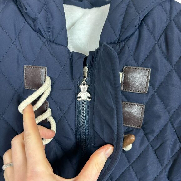 Murmurbear Baby Suit Blue Navy Quilted Warm 6-9 Months Blue Horn Deer - Picture 3 of 7